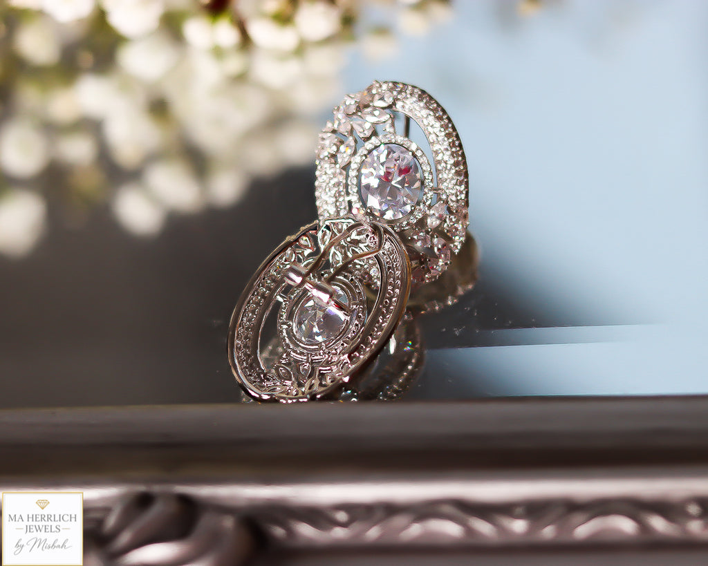 Oval Shaped Stone Earrings