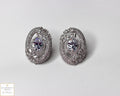 Oval Shaped Stone Earrings