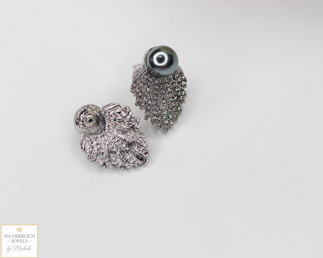 Crystal Diamond Retro Pearl Statement Earrings