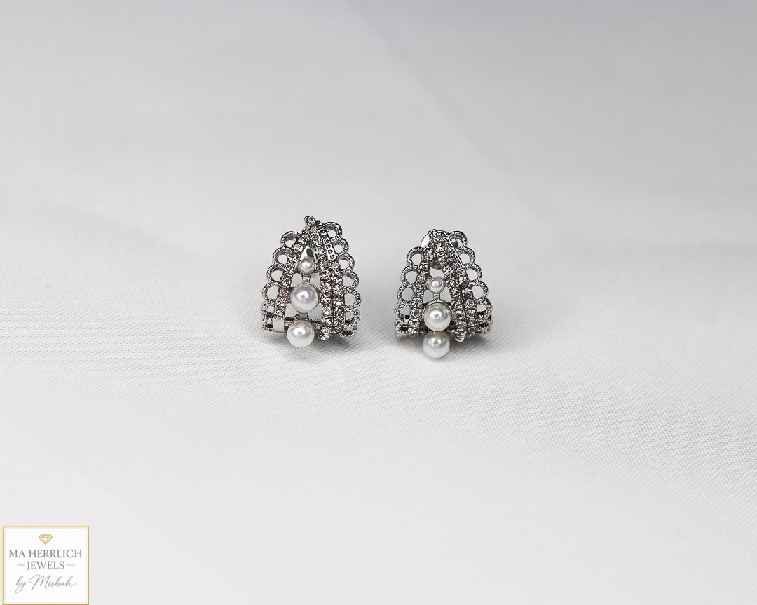 Cat’s Eye Stones & Pearl Earrings