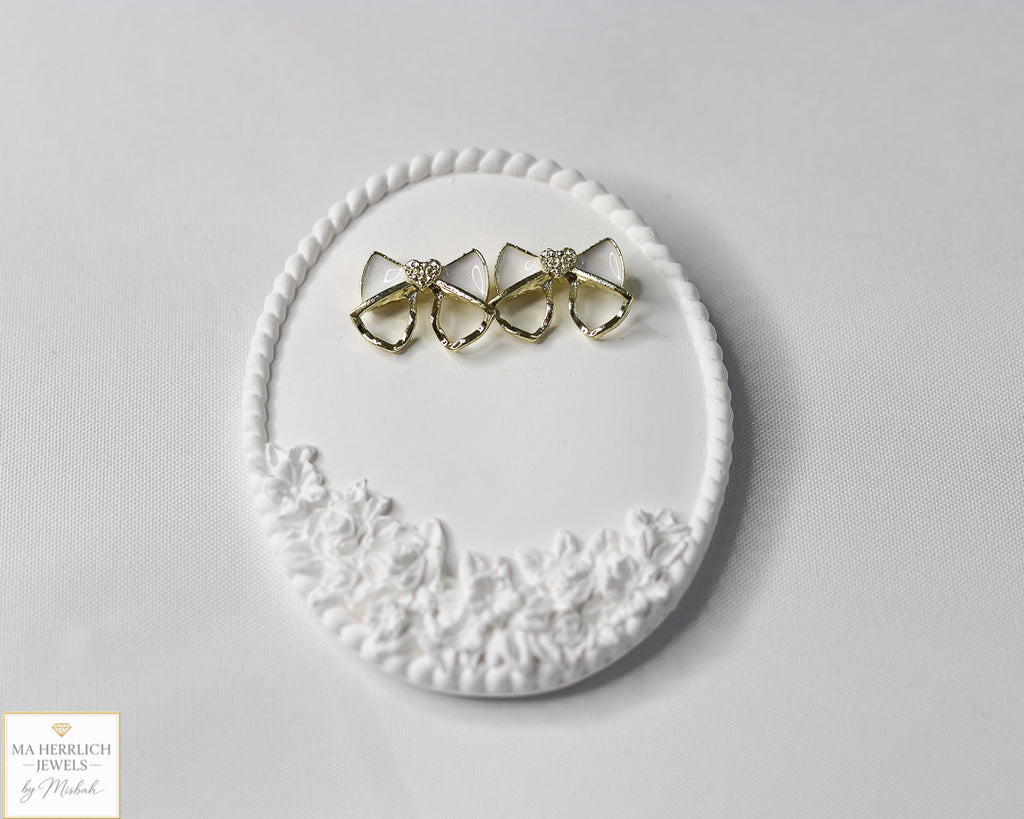 Elegant Small Black Bow Knot Stud Earrings