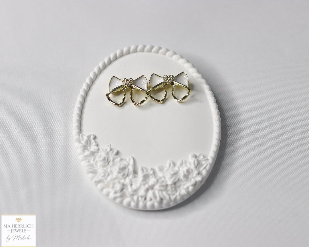 Elegant Small Black Bow Knot Stud Earrings