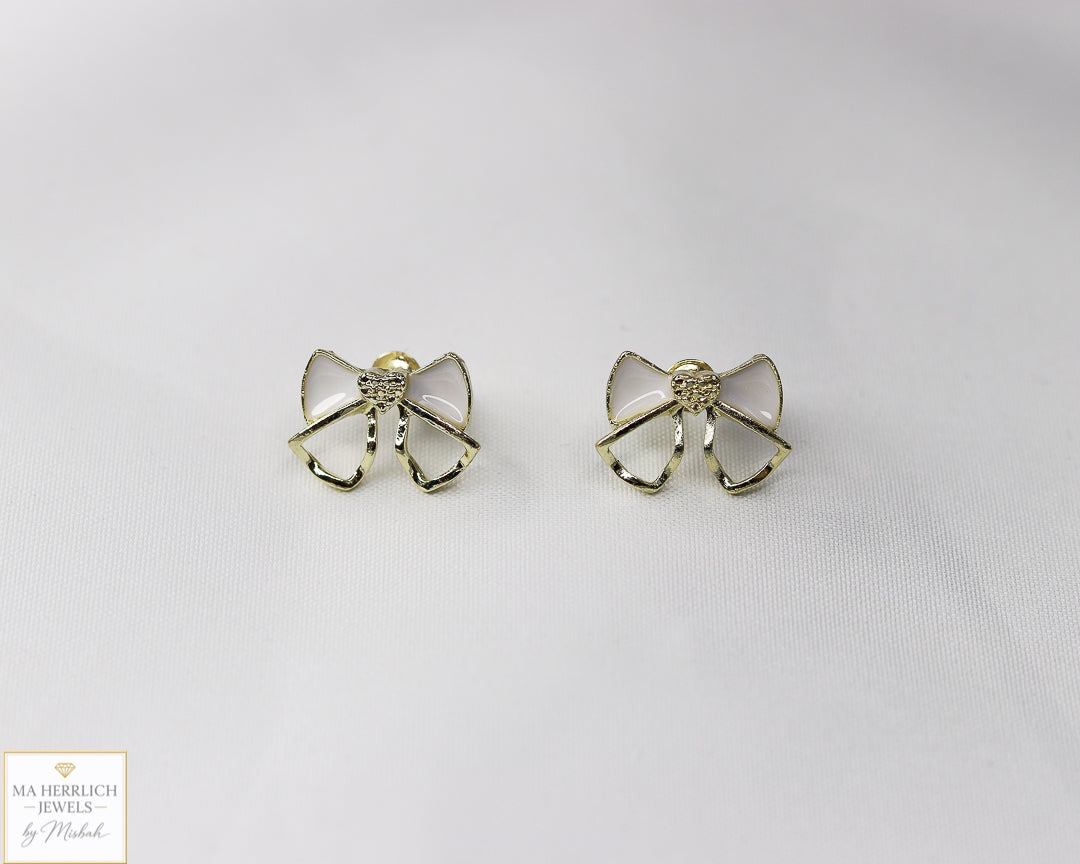 Elegant Small Black Bow Knot Stud Earrings