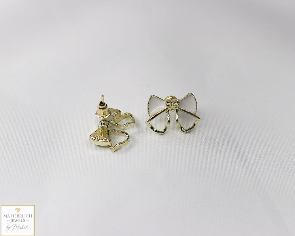 Elegant Small Black Bow Knot Stud Earrings