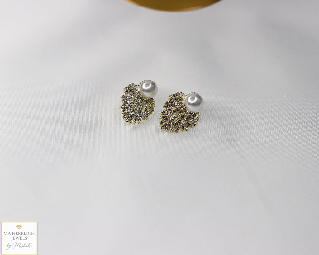 Crystal Diamond Retro Pearl Statement Earrings