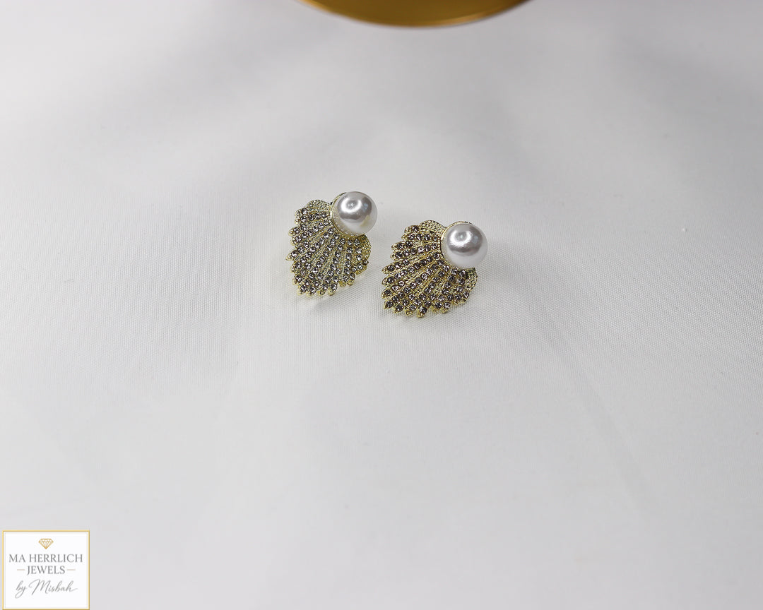 Crystal Diamond Retro Pearl Statement Earrings