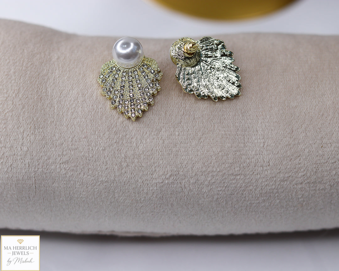 Crystal Diamond Retro Pearl Statement Earrings