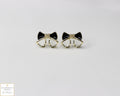 Elegant Small Black Bow Knot Stud Earrings