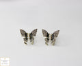 Small Butterfly Stone & Pearls Earrings
