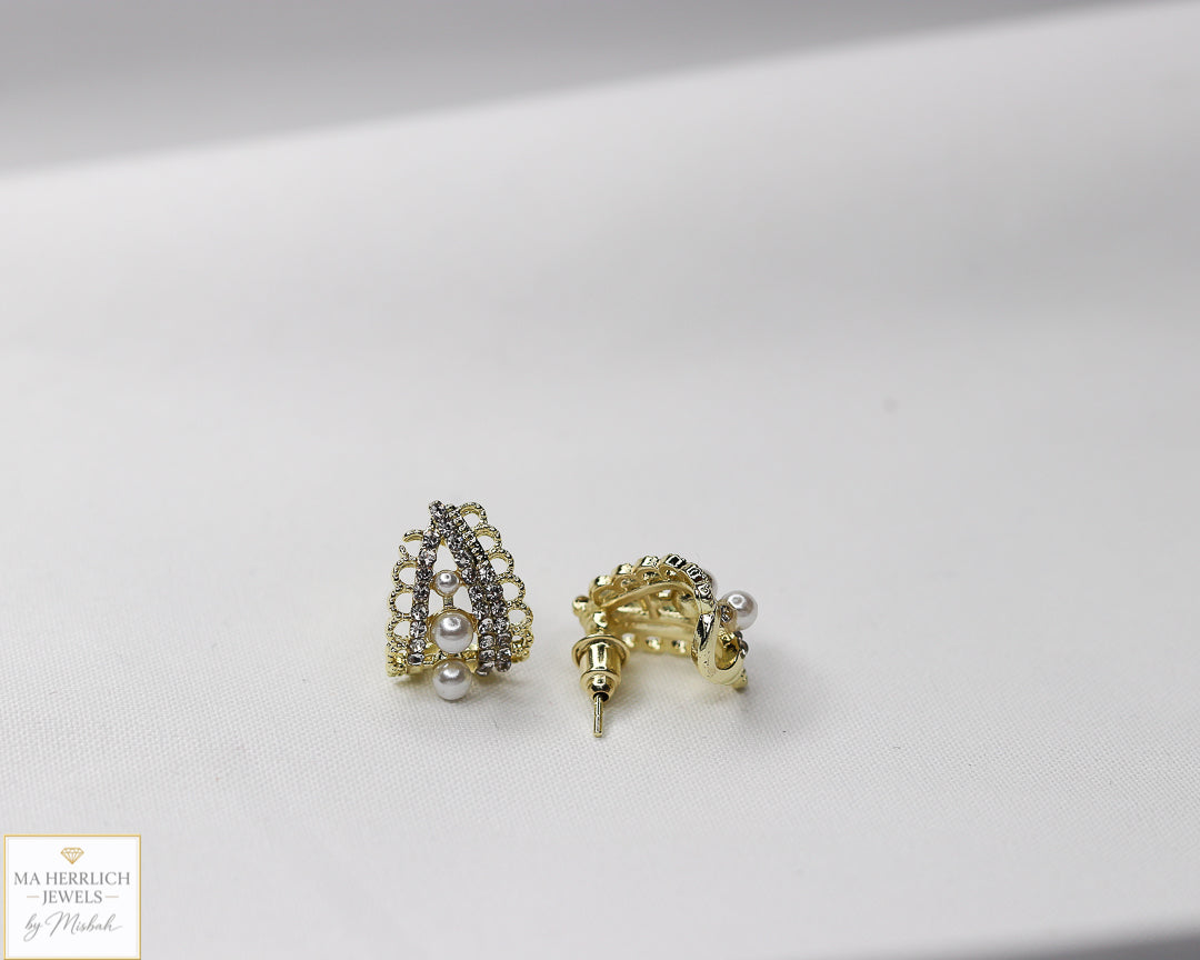 Cat’s Eye Stones & Pearl Earrings