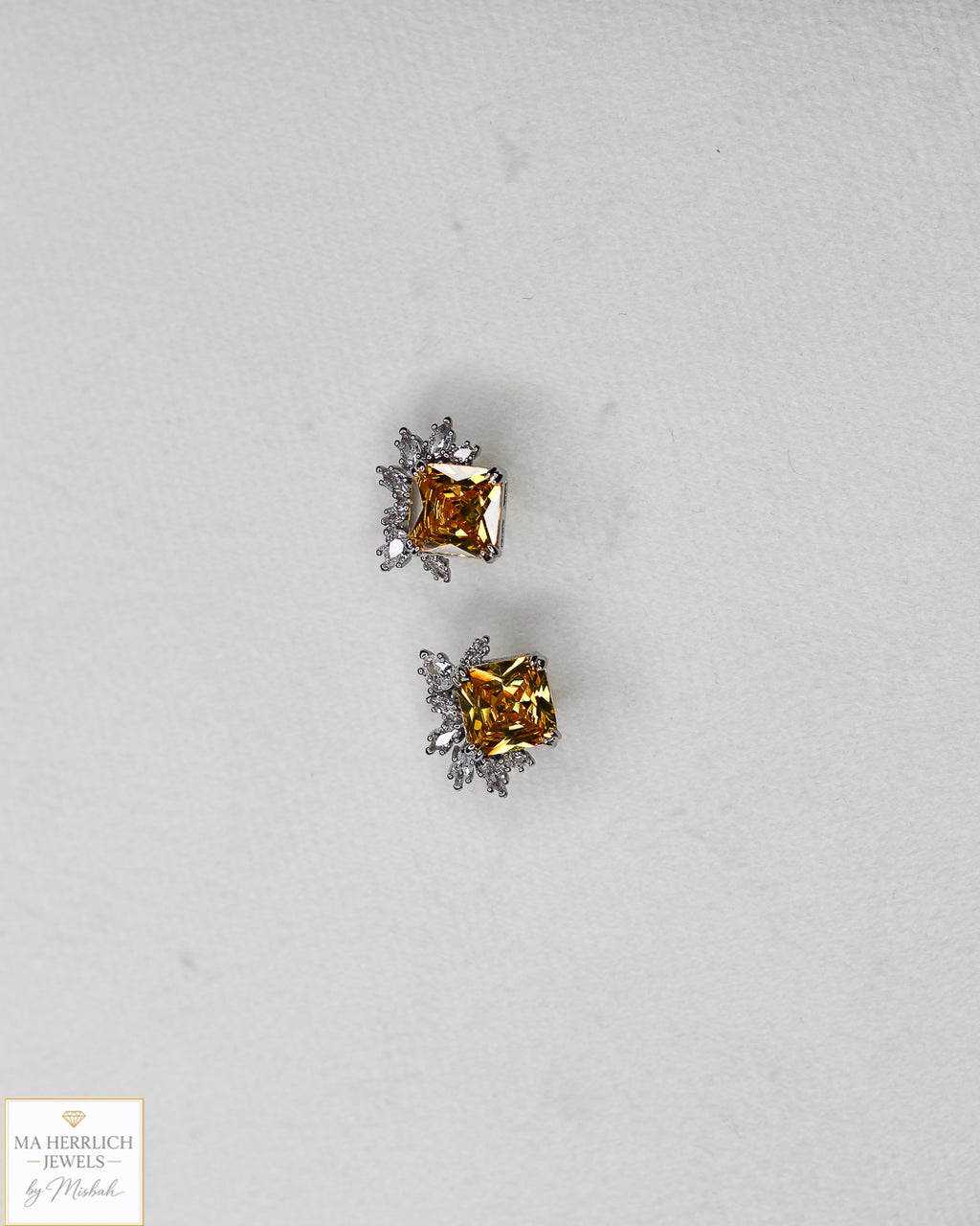 Yellow Cubic Zirconia Earrings