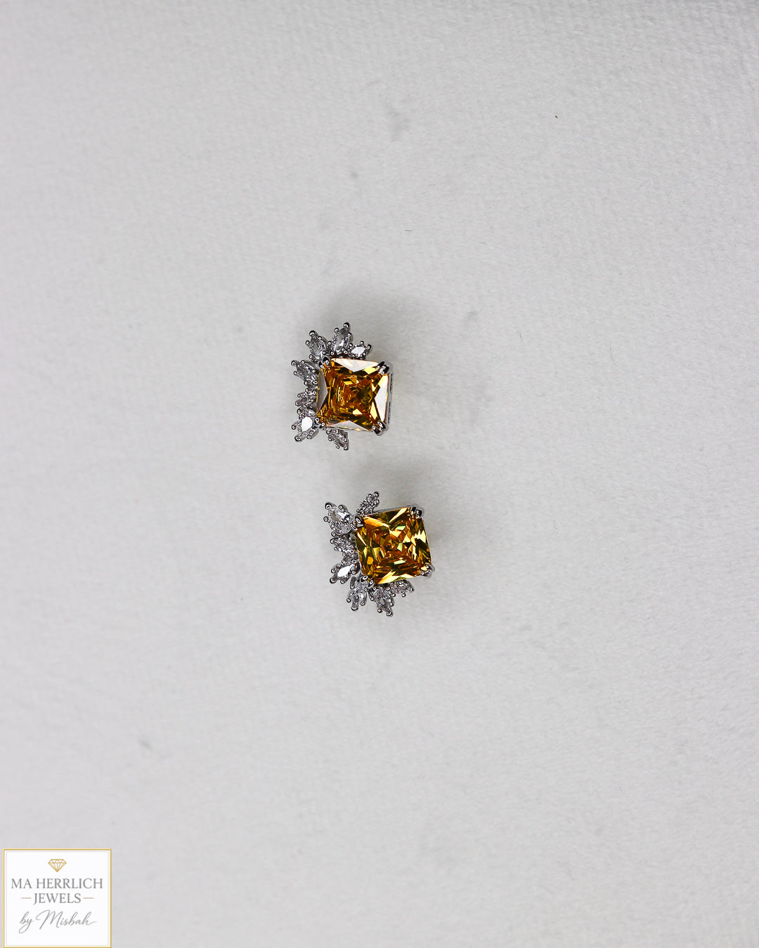 Yellow Cubic Zirconia Earrings