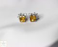 Yellow Cubic Zirconia Earrings