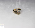 Adjustable Snake Ring with Green Eyes Statement