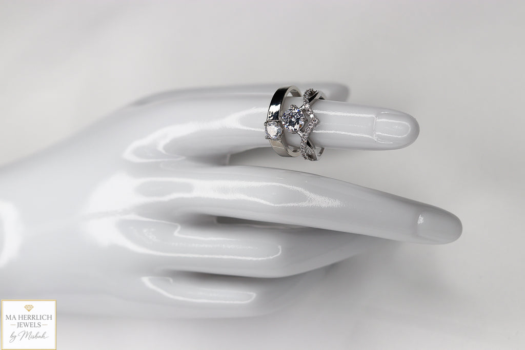 Celeste Couple Statement Ring with Matching Band