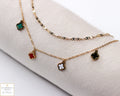 Four Leaf Clover Stainless Steel Double Chain Anklet