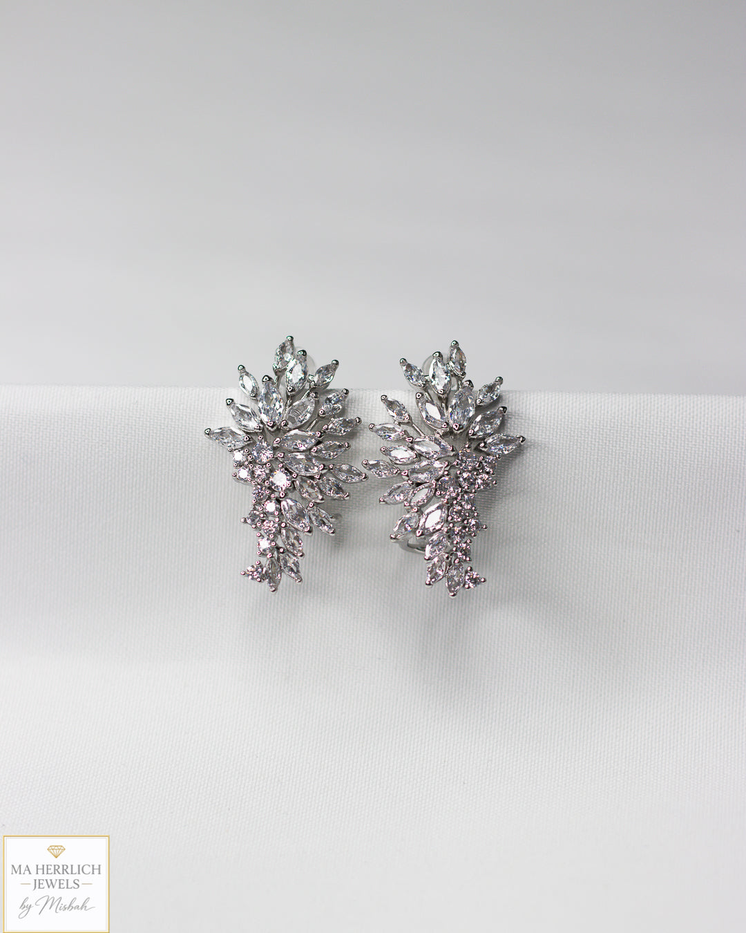 Elegant Angel Wing Zirconia Dangle Earrings