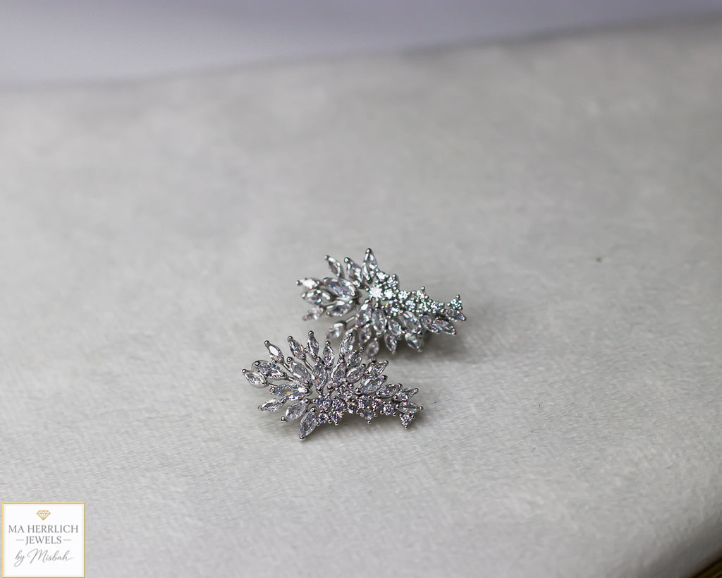 Elegant Angel Wing Zirconia Dangle Earrings
