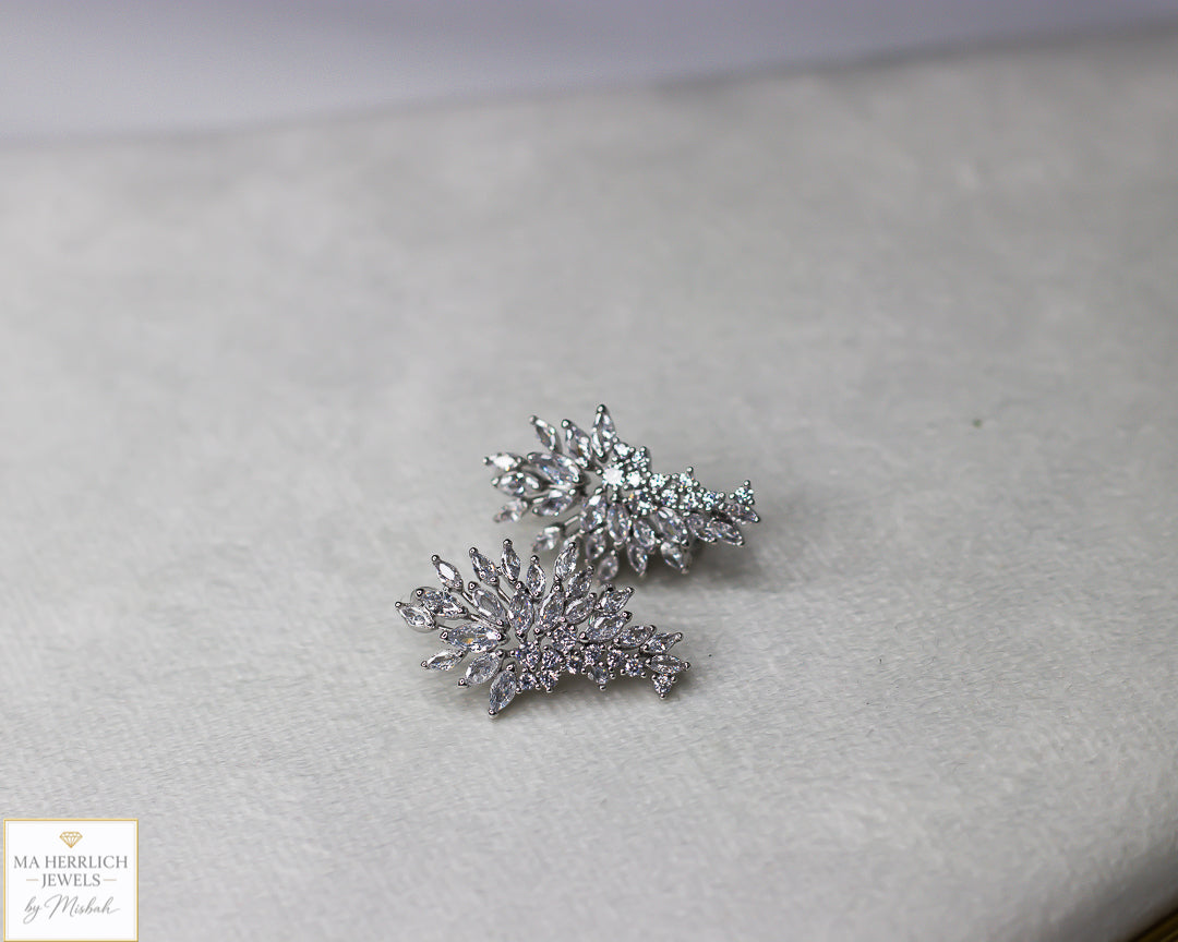Elegant Angel Wing Zirconia Dangle Earrings