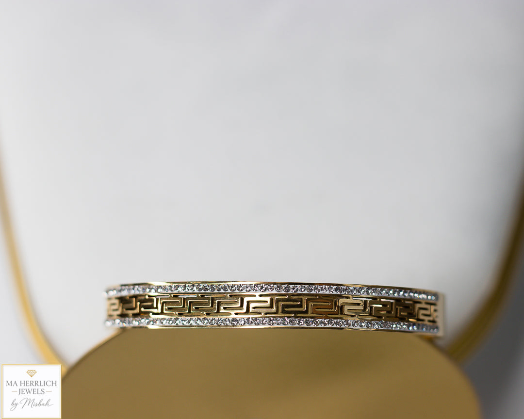 Stainless Steel Gold Bracelet with Stones
