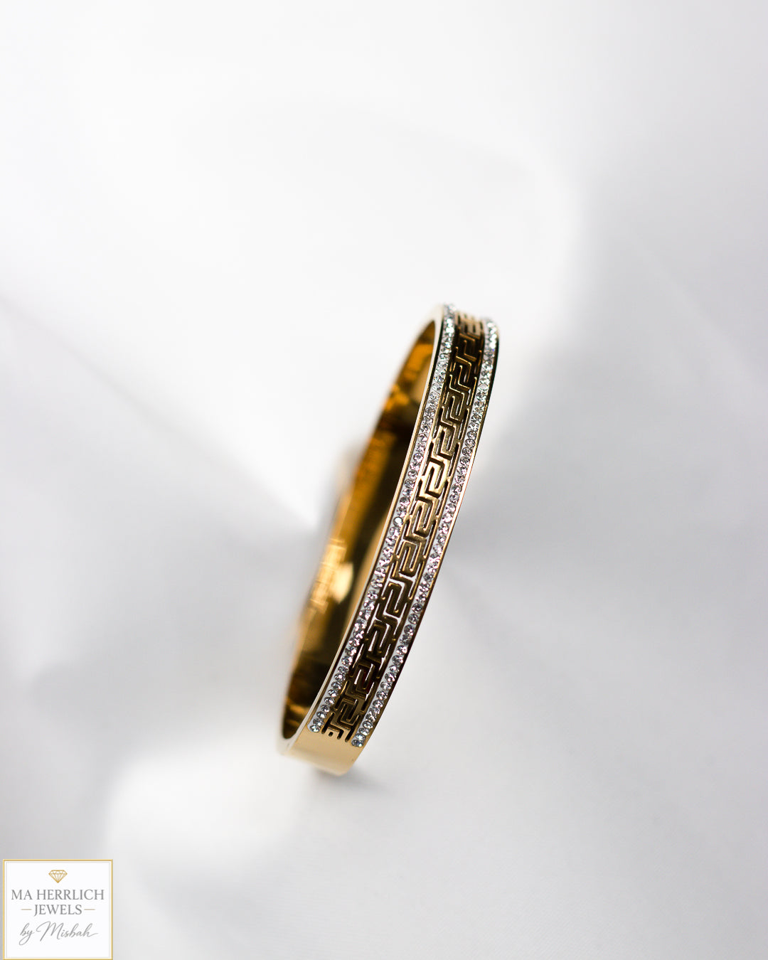 Stainless Steel Gold Bracelet with Stones