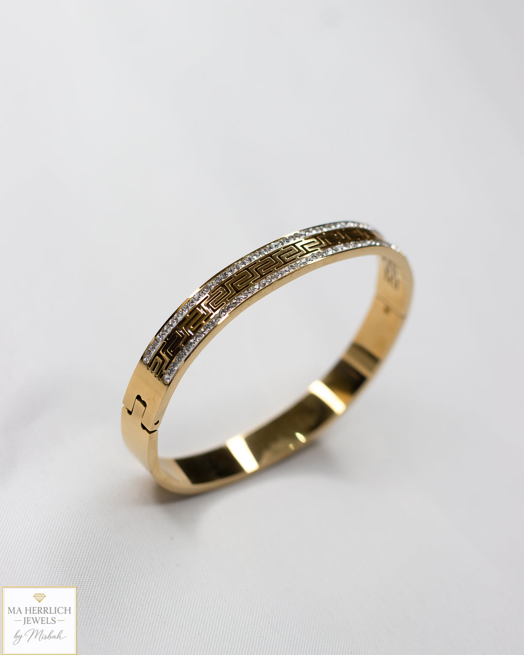 Stainless Steel Gold Bracelet with Stones