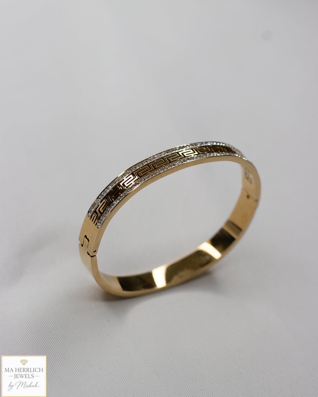 Stainless Steel Gold Bracelet with Stones