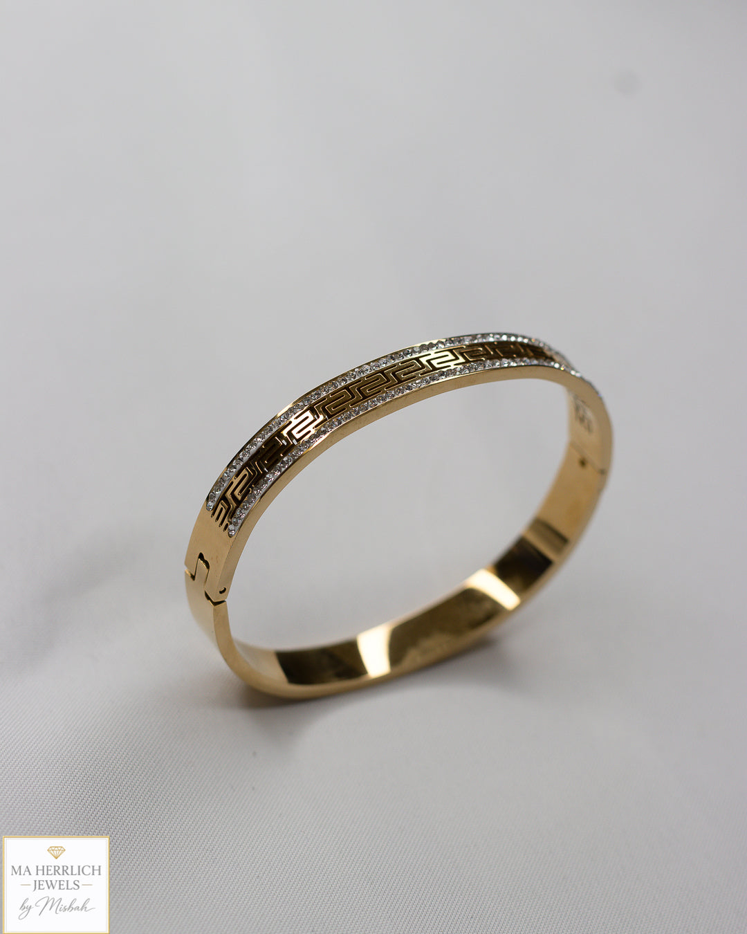 Stainless Steel Gold Bracelet with Stones