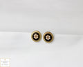 Small Brown Earrings With Pearls Detailing