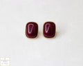Elegant Small Maroon Earrings