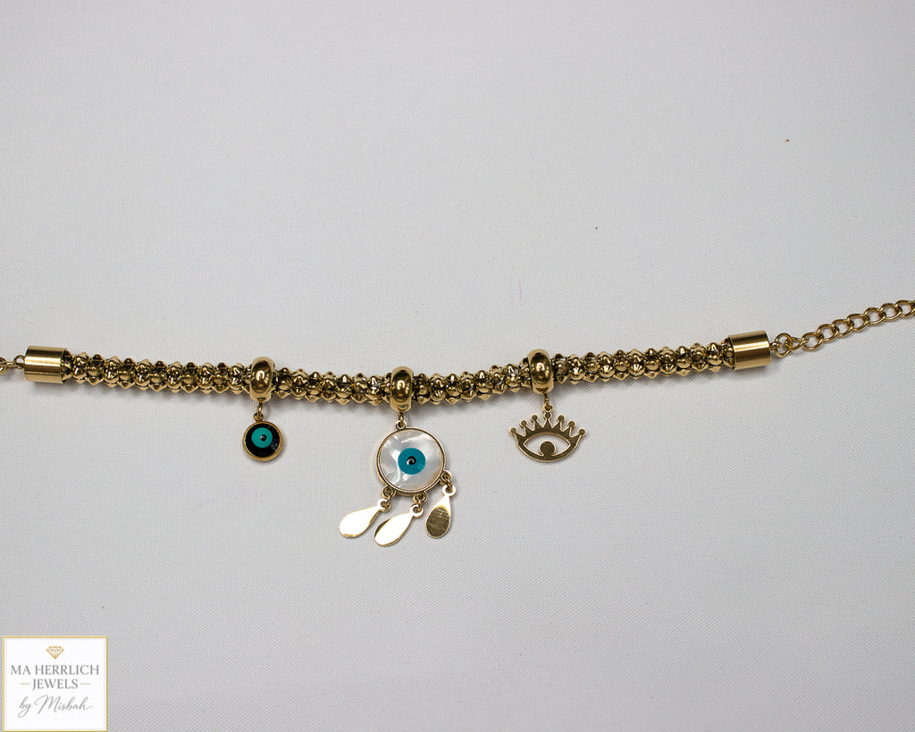 Gold Colour Bracelet With Charms