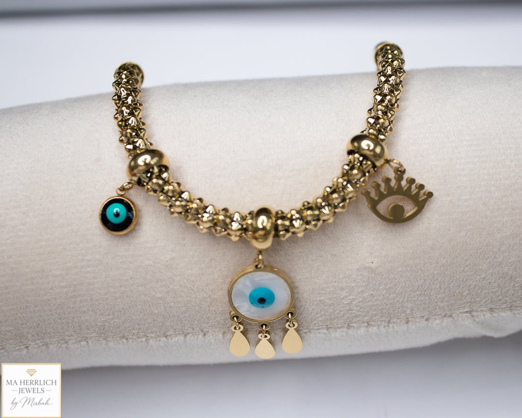 Gold Colour Bracelet With Charms