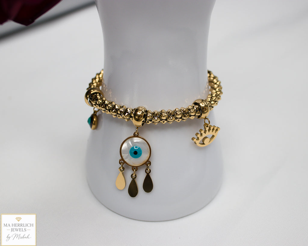 Gold Colour Bracelet With Charms