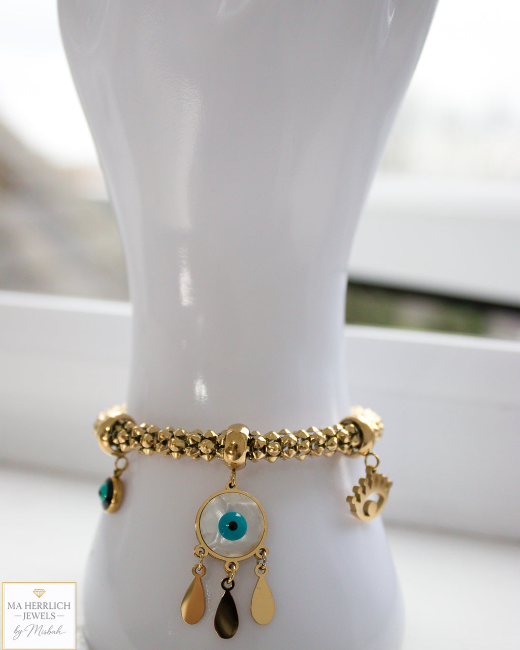 Gold Colour Bracelet With Charms
