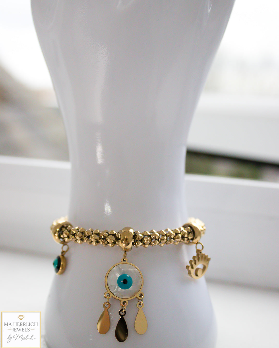 Gold Colour Bracelet With Charms