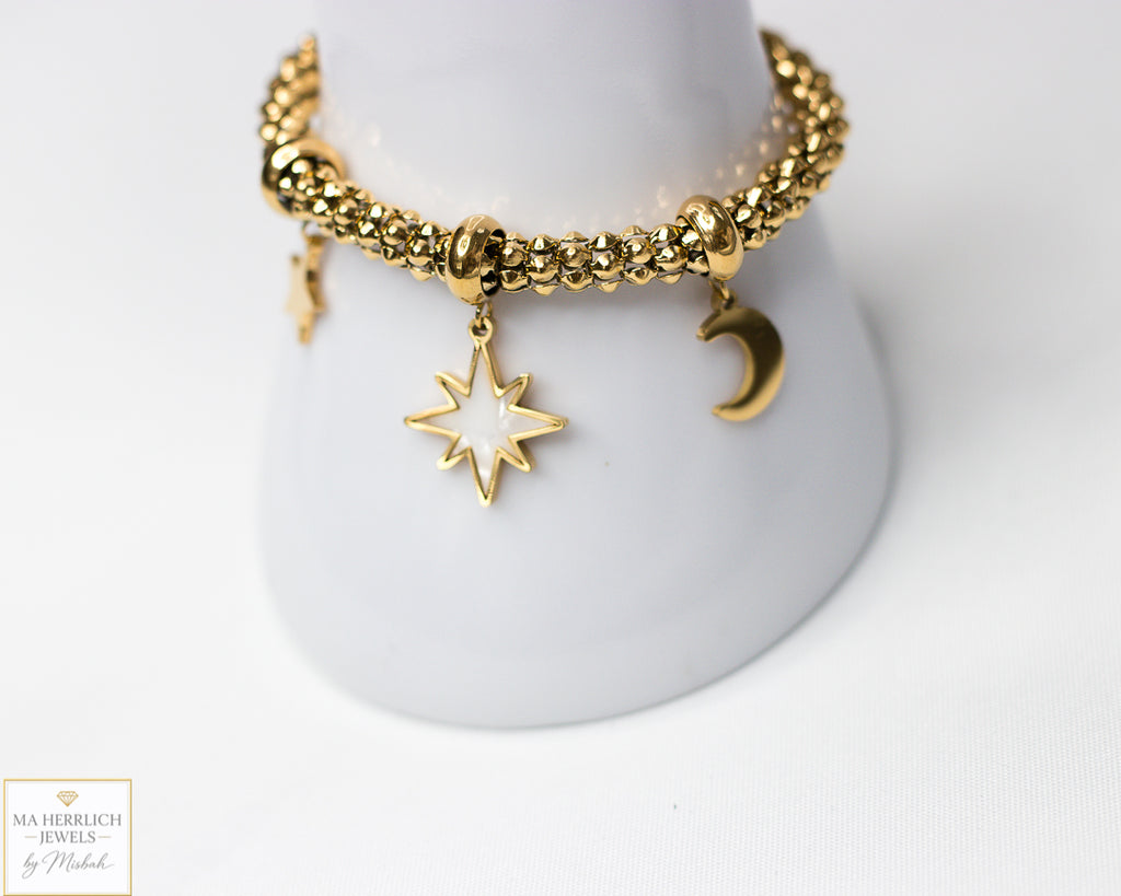 Star & Moon Charm Bracelet
