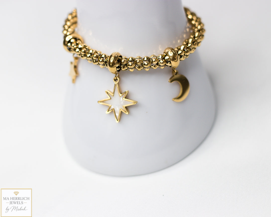 Star & Moon Charm Bracelet