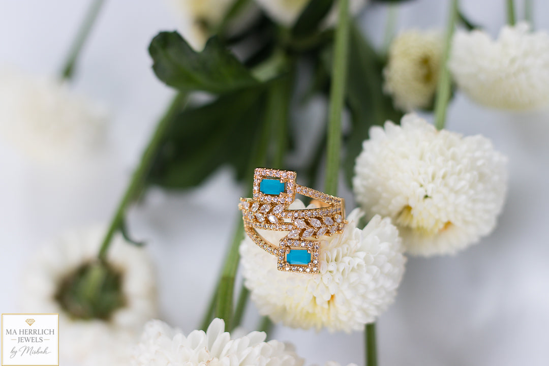 Royal Turquoise Elegance Bracelet & Ring Set