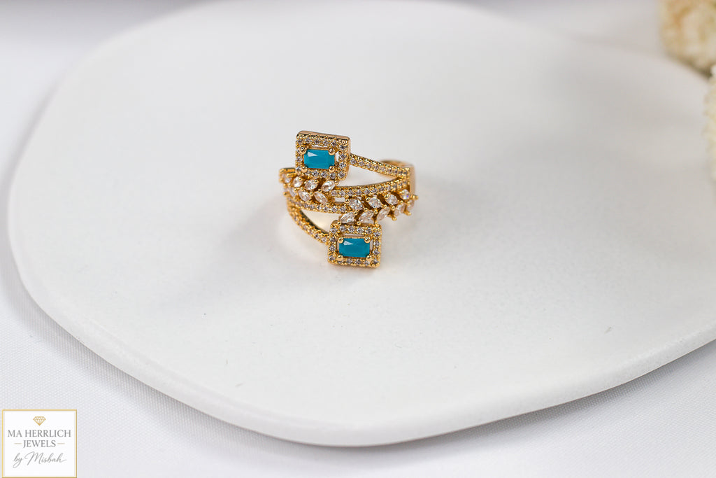 Royal Turquoise Elegance Bracelet & Ring Set