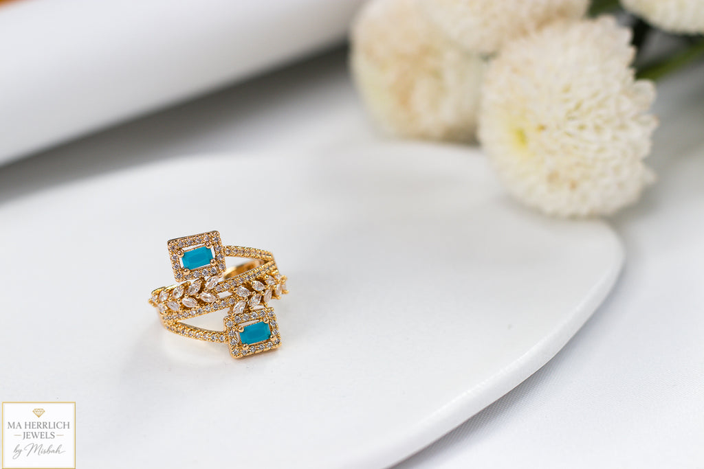 Royal Turquoise Elegance Bracelet & Ring Set
