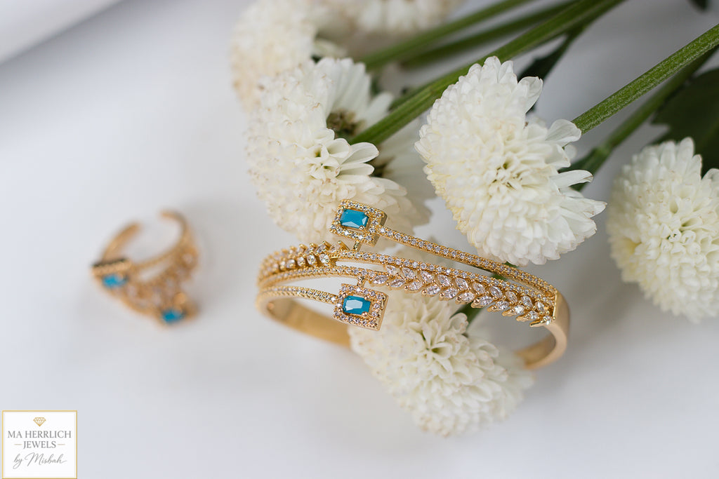 Royal Turquoise Elegance Bracelet & Ring Set