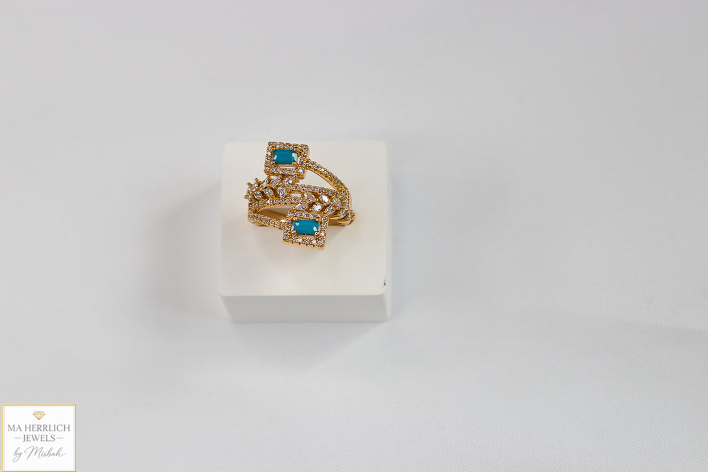 Royal Turquoise Elegance Bracelet & Ring Set