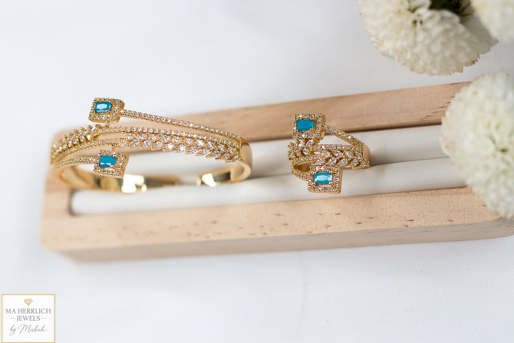 Royal Turquoise Elegance Bracelet & Ring Set