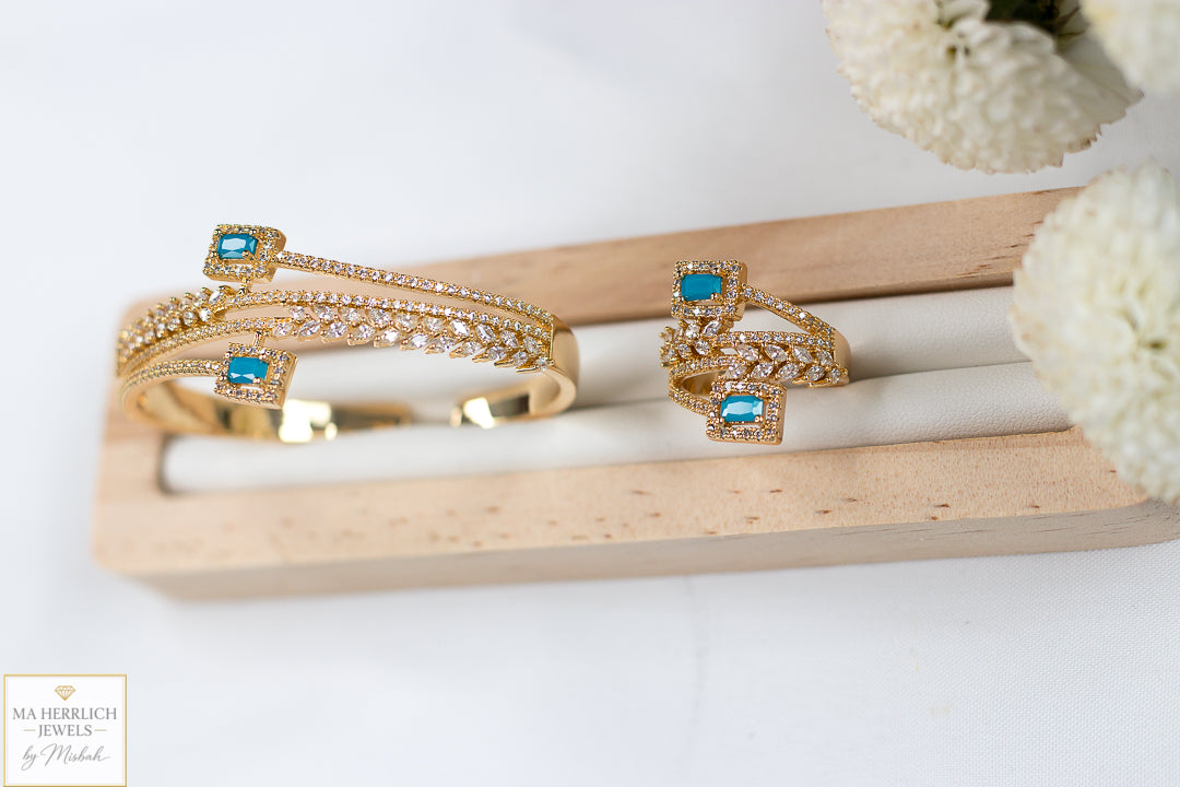 Royal Turquoise Elegance Bracelet & Ring Set
