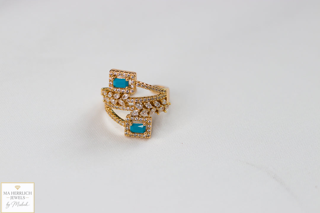 Royal Turquoise Elegance Bracelet & Ring Set