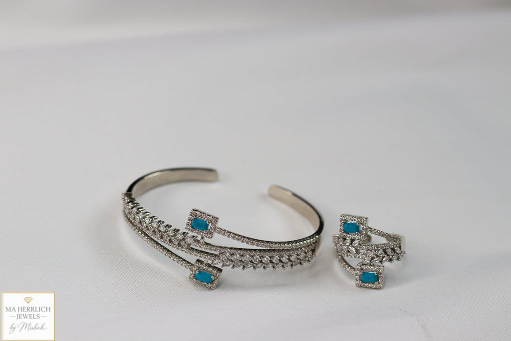 Royal Turquoise Elegance Bracelet & Ring Set