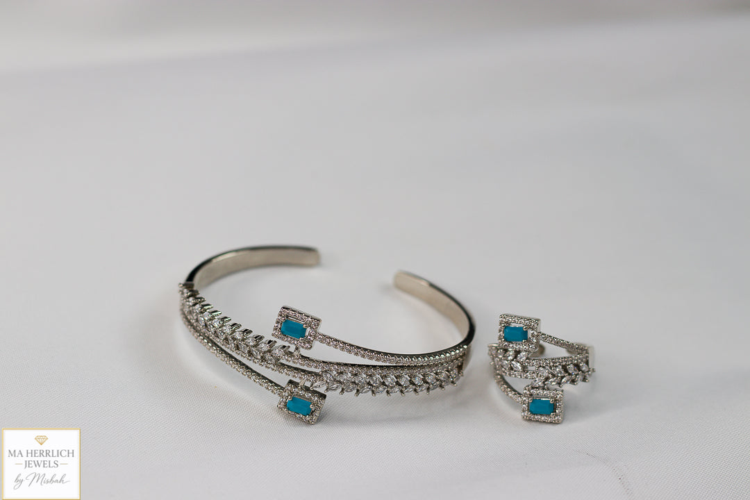 Royal Turquoise Elegance Bracelet & Ring Set