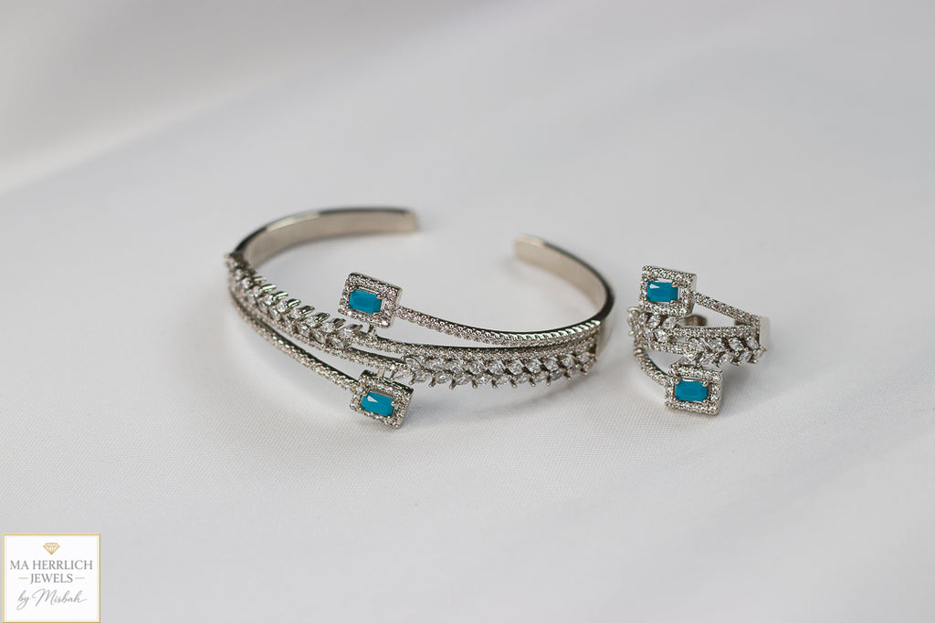 Royal Turquoise Elegance Bracelet & Ring Set