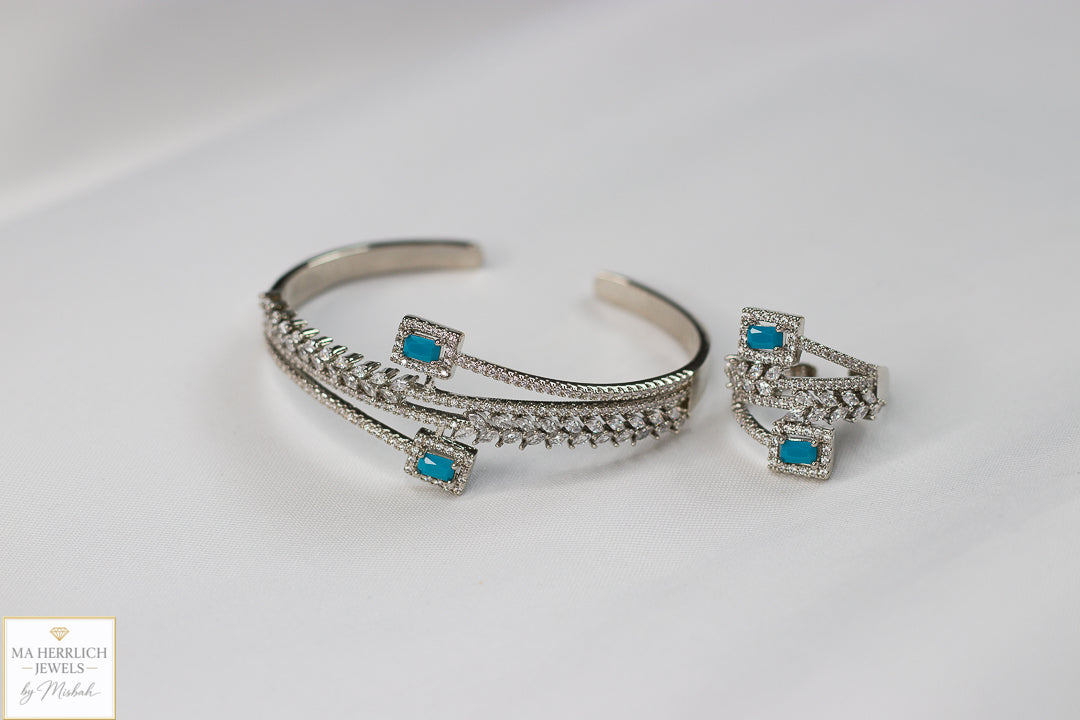 Royal Turquoise Elegance Bracelet & Ring Set