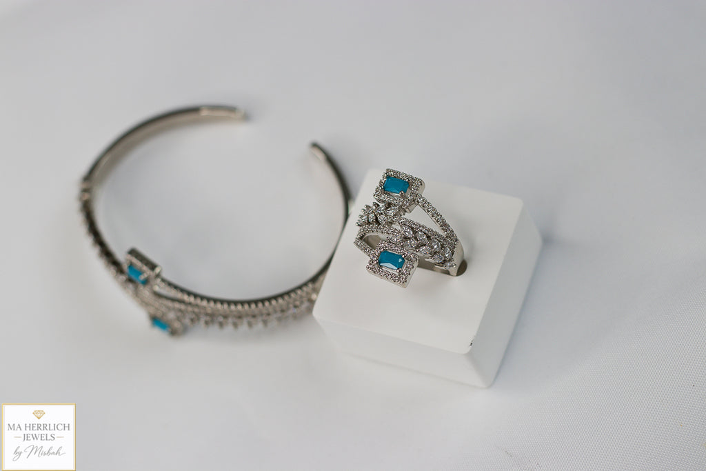 Royal Turquoise Elegance Bracelet & Ring Set